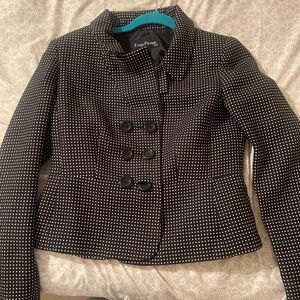 Evan Picone Black and White Blazer with Houndstooth Pattern
